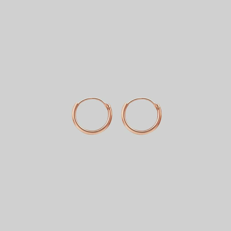 End Of Line Tiny Rose Gold Hoops - 10mm 1 End Of Line Tiny Rose Gold Hoops - 10mm