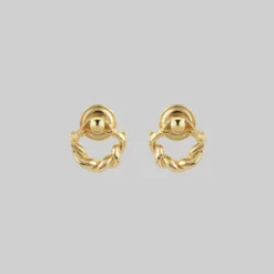 End Of Line REFUTE. Twisted Snake Door Knocker Earrings - Gold