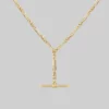 CLASSICS ARAEL. Twisted Figaro T-Bar Chain - Gold Necklaces & Chains