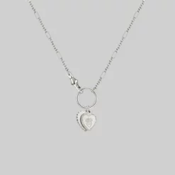 CLASSICS VALENTINA. Multi Heart Charm Clasp Necklace - Silver Necklaces & Chains
