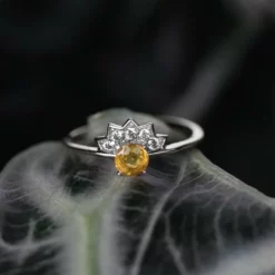 CLASSICS Rings FLAPPER. Citrine Sunburst Silver Ring