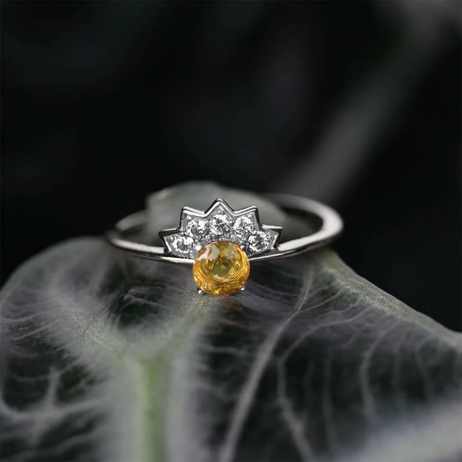 CLASSICS Rings FLAPPER. Citrine Sunburst Silver Ring 2 CLASSICS Rings FLAPPER. Citrine Sunburst Silver Ring