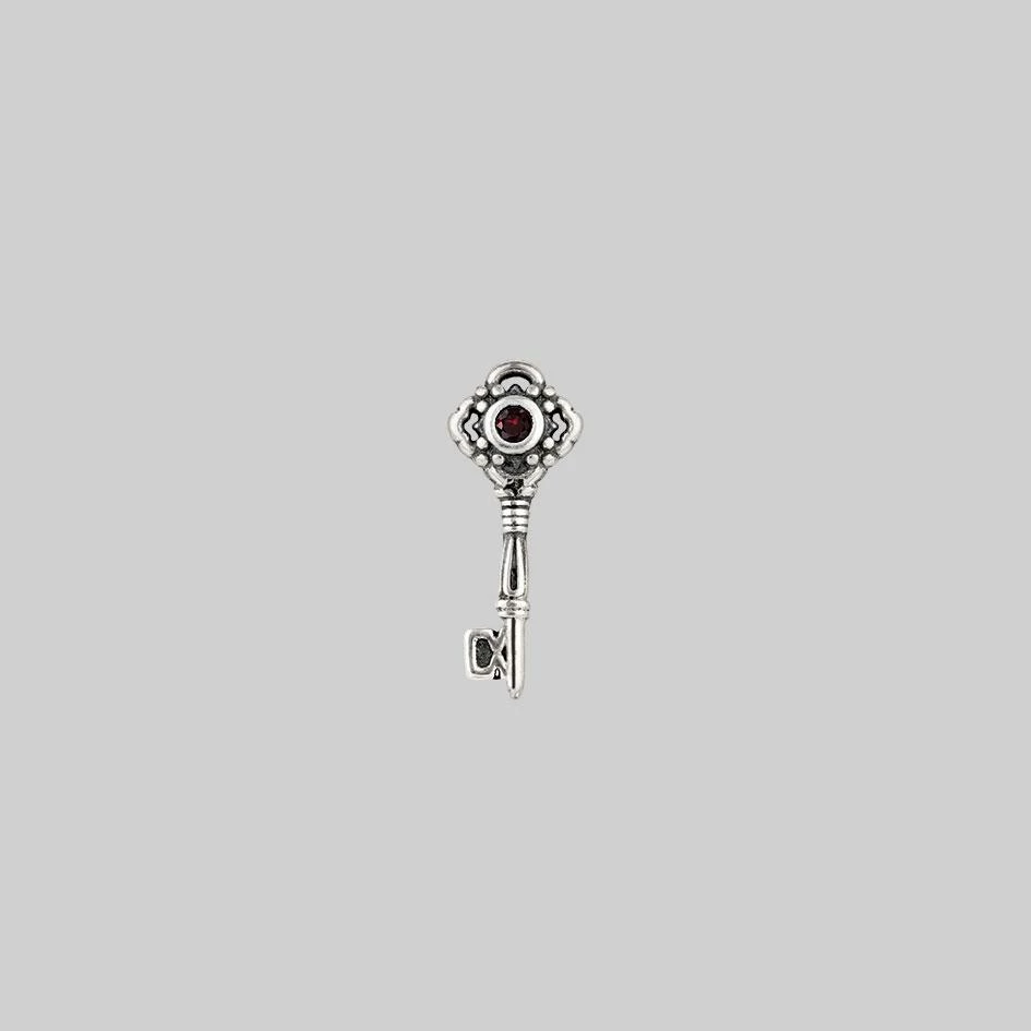 HALLOWEEN 2021 TWILIGHT. Skeleton Key Stud Earring - Silver Earrings 2 HALLOWEEN 2021 TWILIGHT. Skeleton Key Stud Earring - Silver Earrings