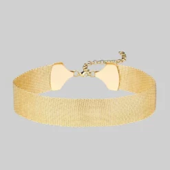 End Of Line Necklaces & Chains MAGNUM. Metal Mesh Choker - Gold