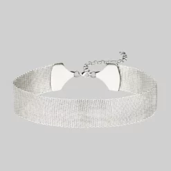 End Of Line MAGNUM. Metal Mesh Choker - Silver Necklaces & Chains