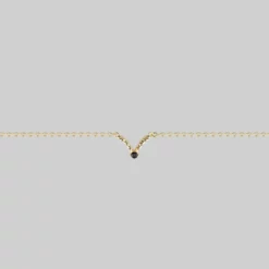 CLASSICS CUPID. Black Spinel Chevron Collar - Gold Necklaces & Chains