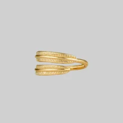 End Of Line AWAKEN. Feather Wrap Gold Ring