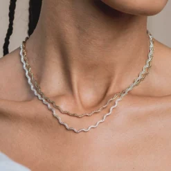 CLASSICS Necklaces & Chains HARPER. Zig-Zag Chain Collar Necklace - Silver