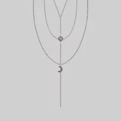 CLASSICS Necklaces & Chains ZODIAC. Layered Moon Chain Choker - Silver 7 CLASSICS Necklaces & Chains ZODIAC. Layered Moon Chain Choker - Silver
